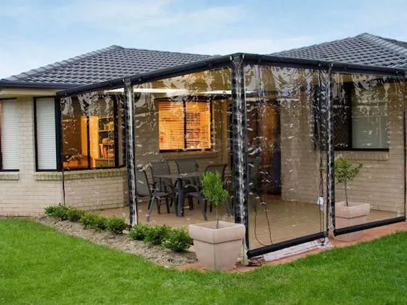 Outdoor Patio Blind Clear PVC 180 x 240cm