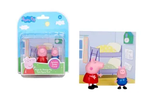 PEPPA PIG and George Twin Figure Fun Pack with Two Poseable Figures and a Scene Card, Preschool Toy for Girls and Boys Ages 3 and Up
