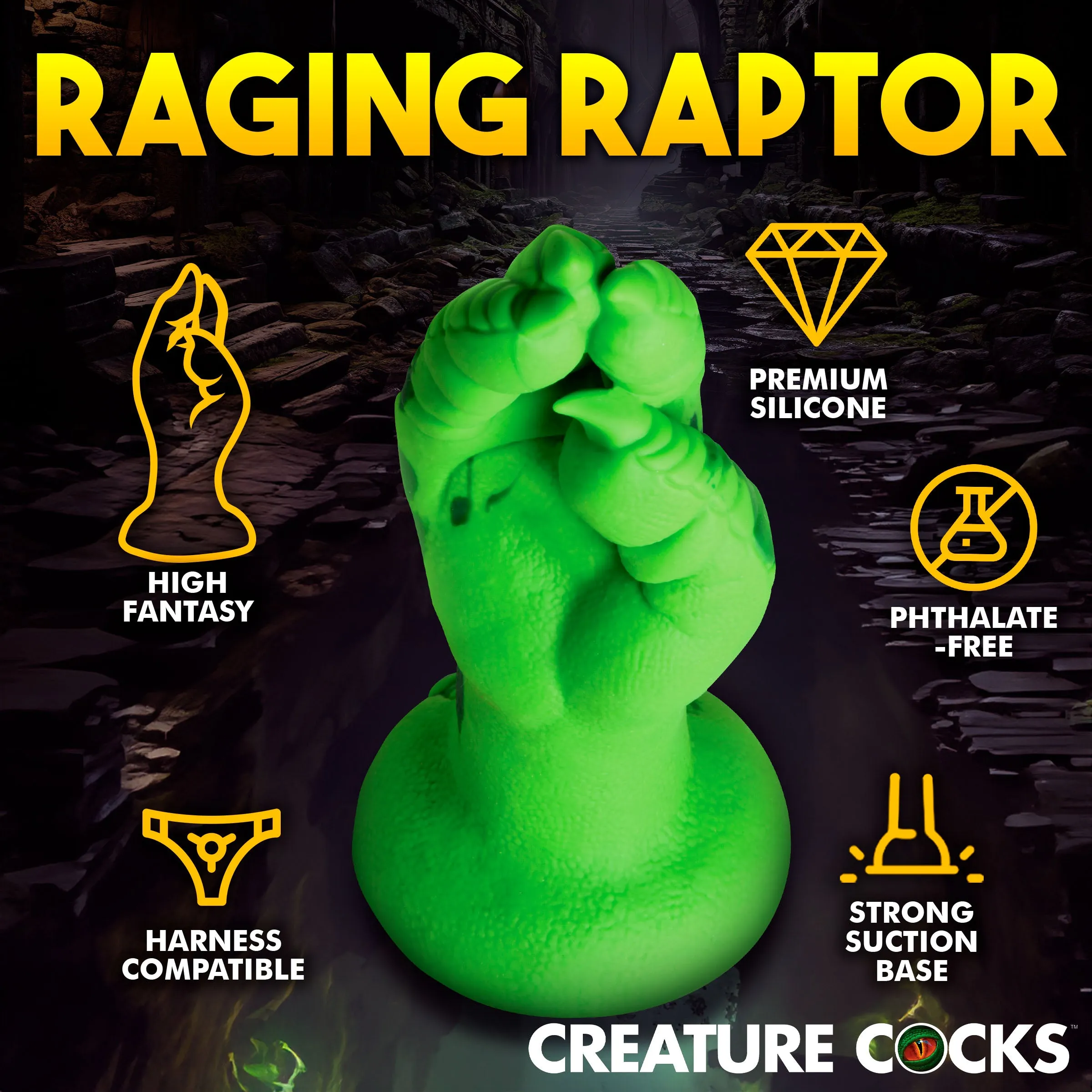 Raptor Claw Fisting Dildo - Green