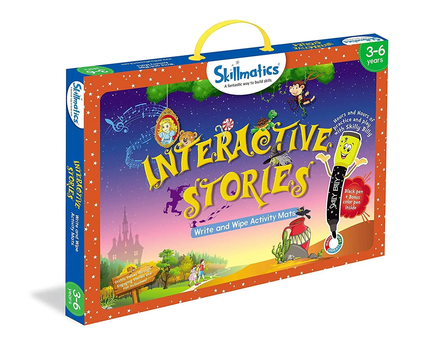 Skillmatics Interactive Stories (3-6 Years) / Reusable Activity Mats / Educational Game with 2 Markers / Gifts for Kids