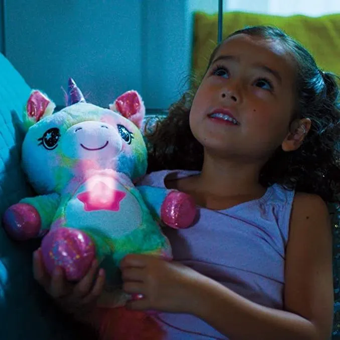 Stuffed Animal Night Light Projector Plush Toys With Light Colorful Stars Cute Stuffed Toy Girl Baby Creative Toy Birthday Gifts