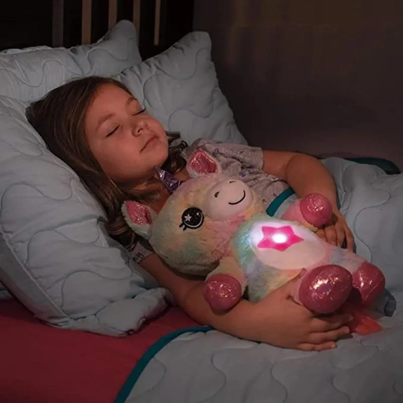 Stuffed Animal Night Light Projector Plush Toys With Light Colorful Stars Cute Stuffed Toy Girl Baby Creative Toy Birthday Gifts