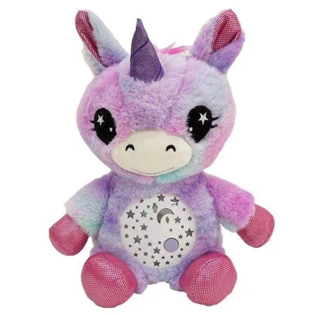 Stuffed Animal Night Light Projector Plush Toys With Light Colorful Stars Cute Stuffed Toy Girl Baby Creative Toy Birthday Gifts