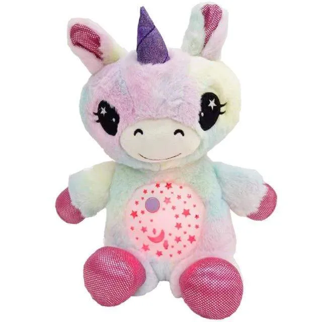 Stuffed Animal Night Light Projector Plush Toys With Light Colorful Stars Cute Stuffed Toy Girl Baby Creative Toy Birthday Gifts