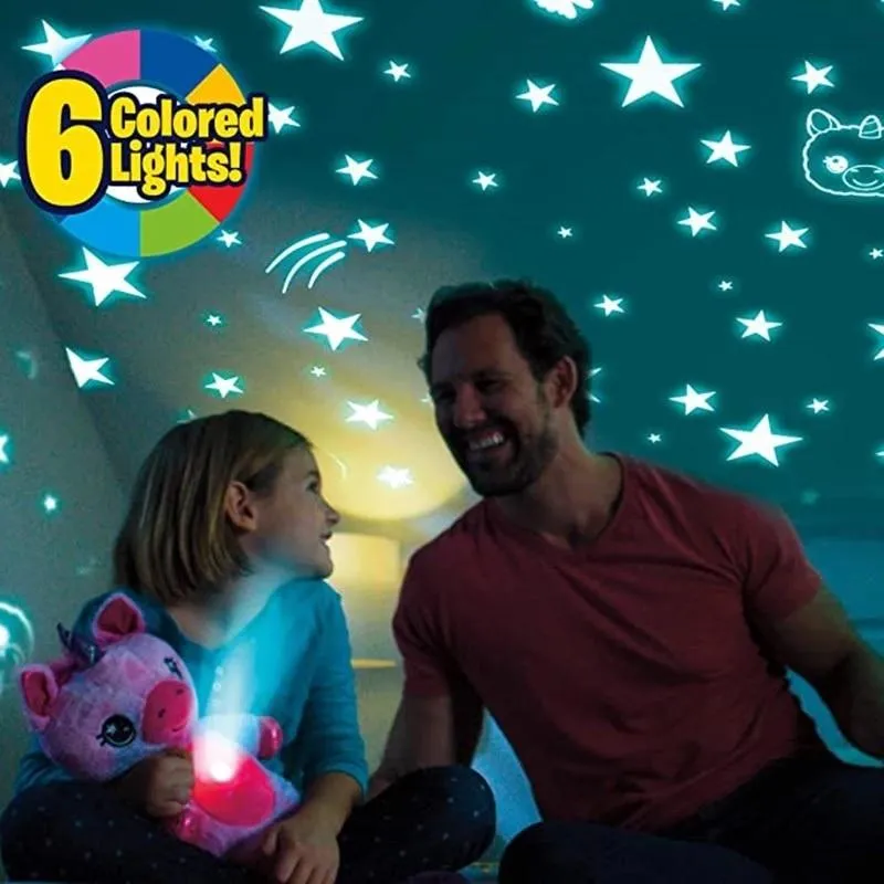 Stuffed Animal Night Light Projector Plush Toys With Light Colorful Stars Cute Stuffed Toy Girl Baby Creative Toy Birthday Gifts