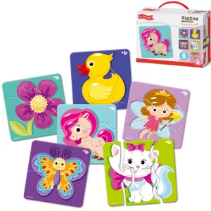Toddler Puzzles for 2  Years - Zigzag Animals Zoo Double Jigsaw - Montessori Toys - Colorful, Creative, Educational
