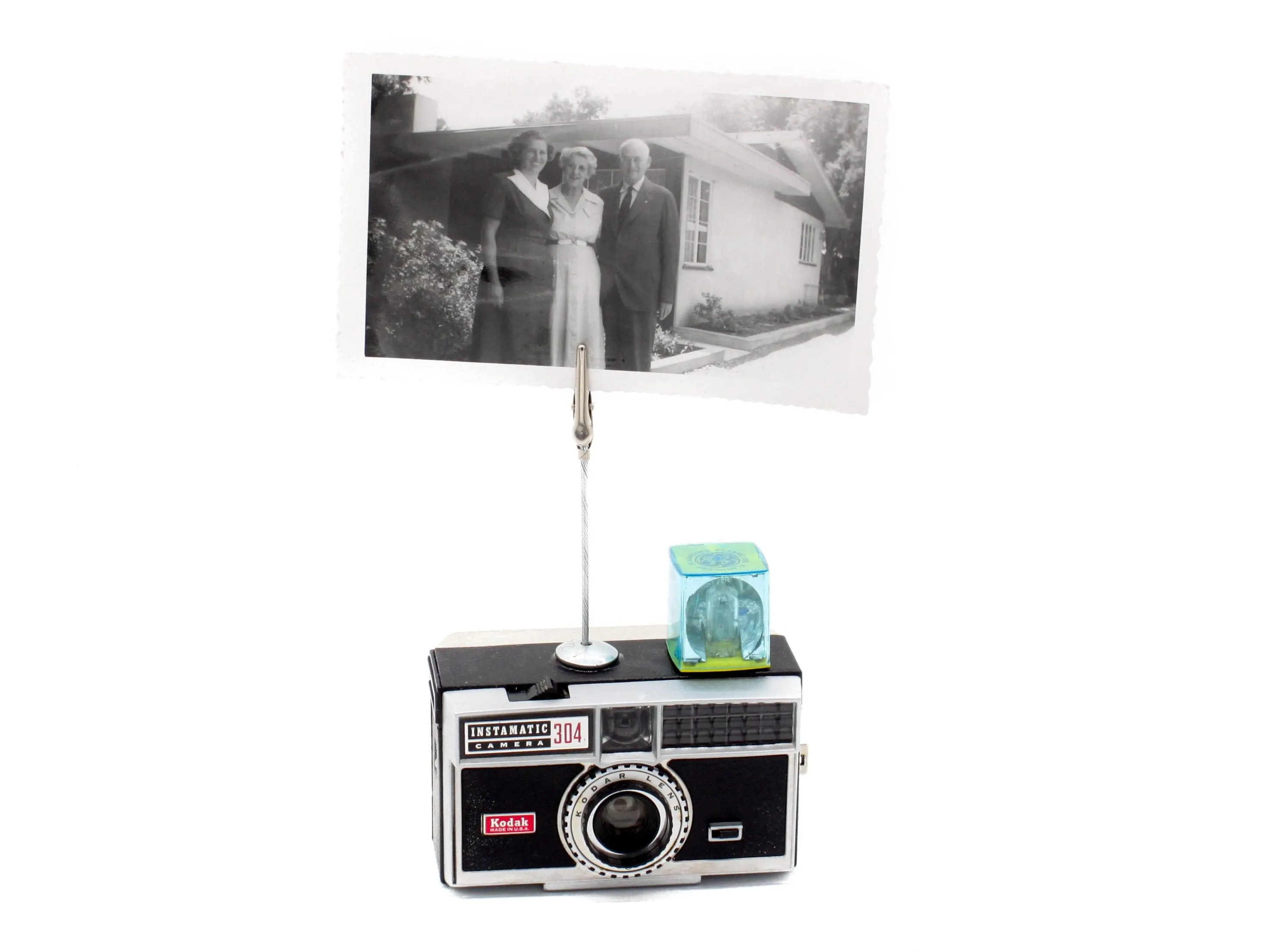 Vintage Camera Photo Holder, Kodak Instamatic 304 Camera, Place Card Holder, Photo stand, memo holder, photo display, vintage lover gift